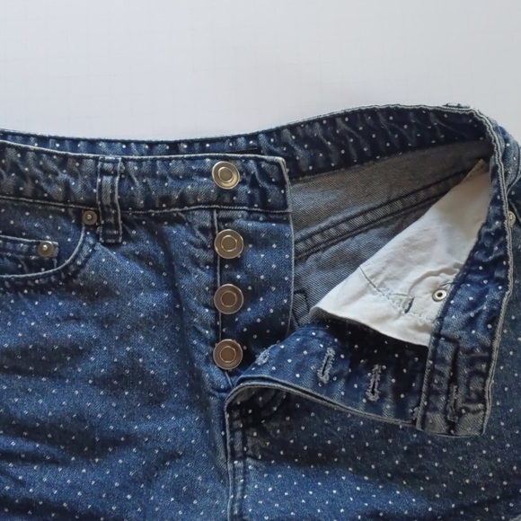 Polka Dot Jean shorts / Swiss dot denim shorts - Picture 4 of 7